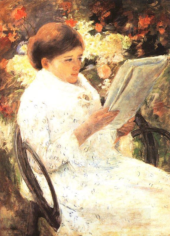 Mary Cassatt Woman Reading in a Garden